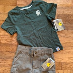 Carhartt Boys Toddler 2T Shirt and Cargo Shorts